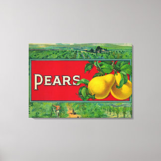 Impressão Em Tela Etiqueta de taxa de estoque de peras