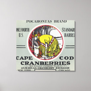 Impressão Em Tela Etiqueta do arando da marca de Cape Cod Pocahontas
