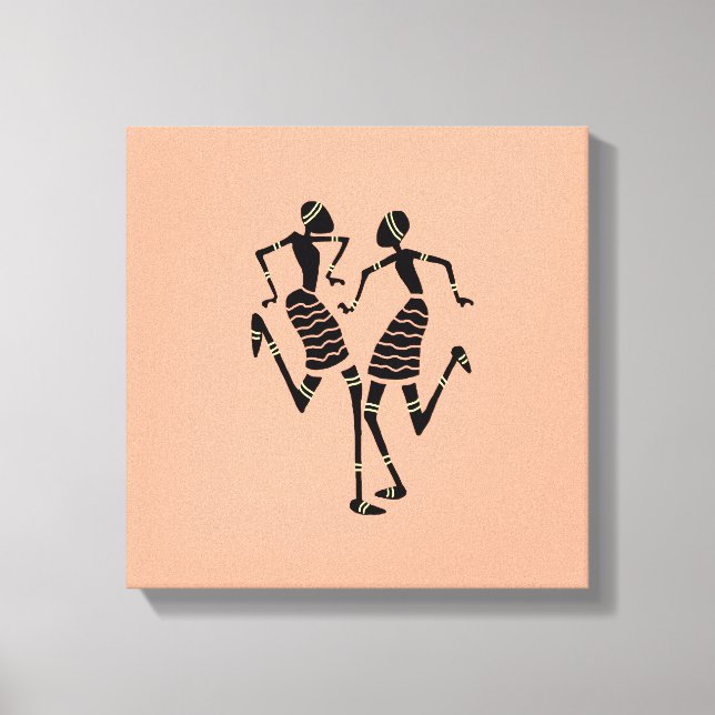 Impressão Em Tela Étnica, Arte Africana Queniana, dança do Carnaval (Frente)