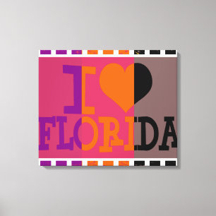 Impressão Em Tela Eu adoro a Flórida - Pop art 3