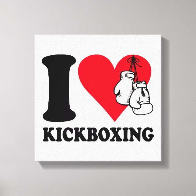 Impressão Em Tela Eu adoro o kickboxe (Frente)