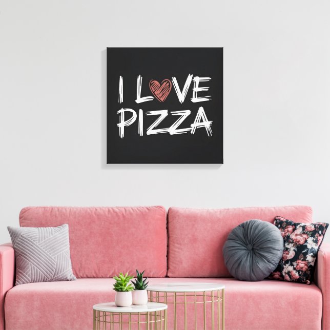 Impressão Em Tela Eu Adoro Pizza (Insitu(Sala de estar))