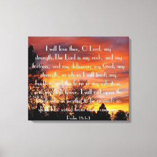 Impressão Em Tela Eu amá-lo-ei o 18:1 do salmo do verso da bíblia 
