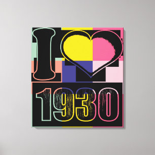 Impressão Em Tela Eu amo 1930 - Arte pop em tela envelopada