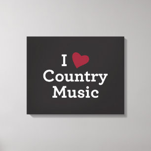 Impressão Em Tela Eu amo a música country