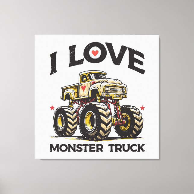 Impressão Em Tela Eu Amo Caminhão Monstro (Frente)
