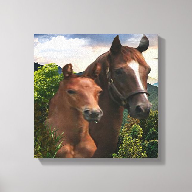 Impressão Em Tela Eu amo Cavalos (Frente)
