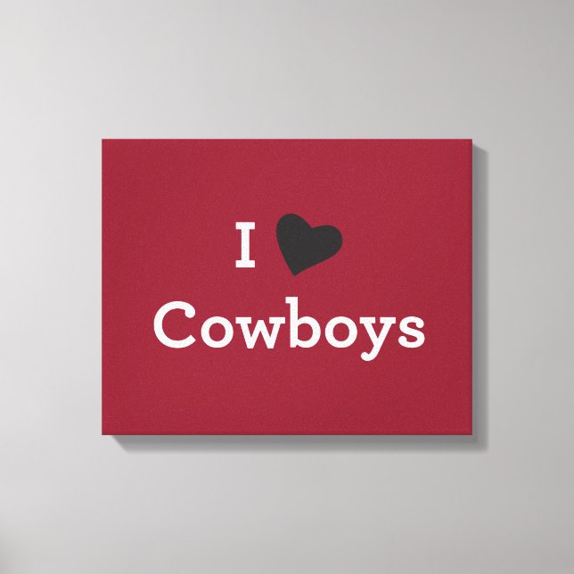 Impressão Em Tela Eu Amo Cowboys (Frente)