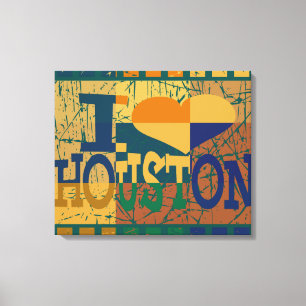 Impressão Em Tela Eu amo Houston e pop