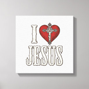 Impressão Em Tela Eu Amo Jesus Gravura Vintage Camisa de Fé Design_