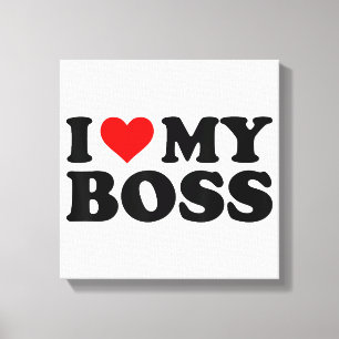 Impressão Em Tela Eu Amo Meu Chefe Engraçado Coração Vermelho Chefe 