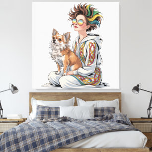 Impressão Em Tela eu amo meu chihuahua
