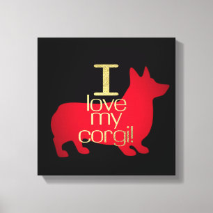IMPRESSÃO EM TELA EU AMO MEU CORGI