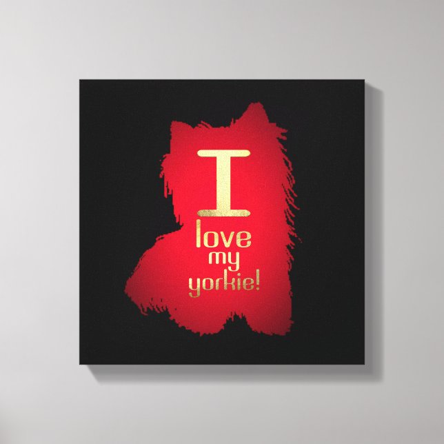 IMPRESSÃO EM TELA EU AMO MEU YORKIE (Frente)