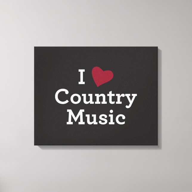 Impressão Em Tela Eu Amo Música country (Frente)