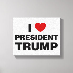 Impressão Em Tela Eu amo o presidente Trump Heart