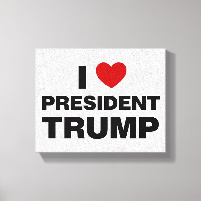 Impressão Em Tela Eu Amo o Presidente Trump Heart (Frente)