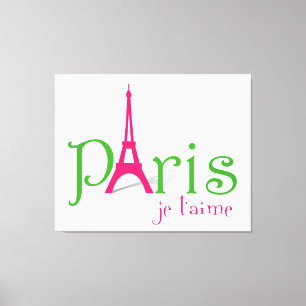 Impressão Em Tela Eu amo Paris