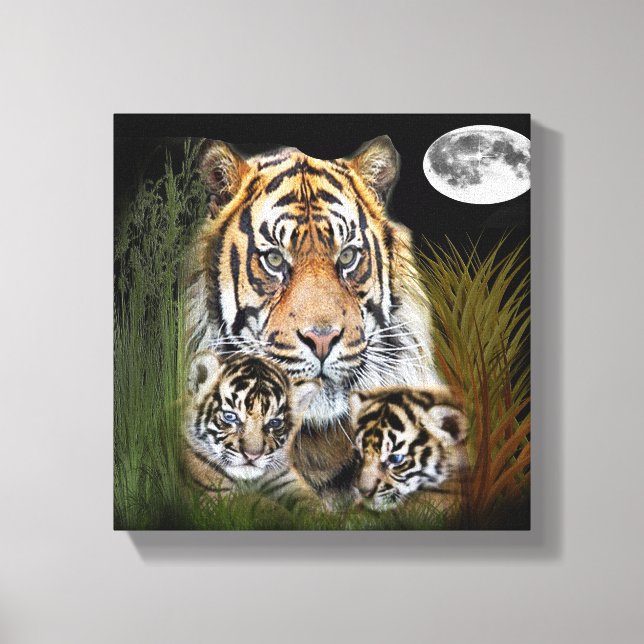 Impressão Em Tela Eu amo Tigers (Frente)