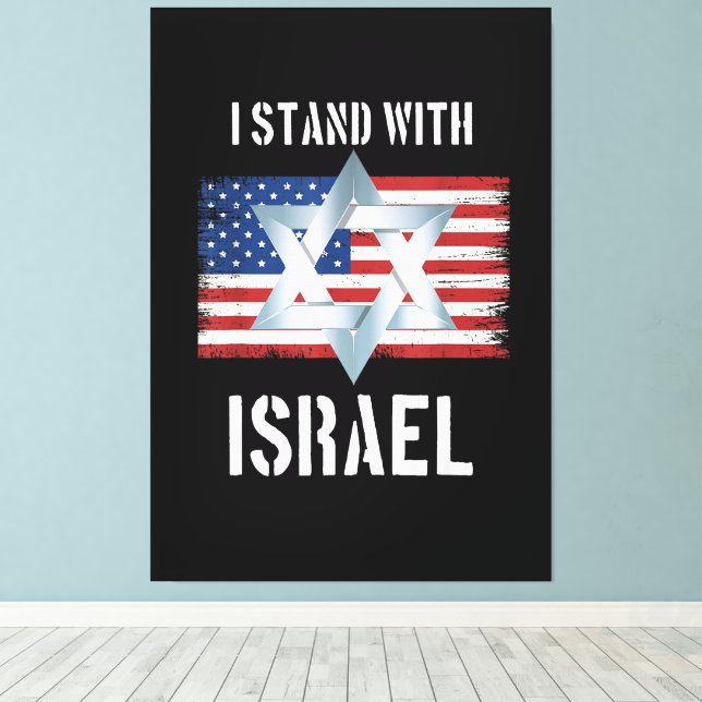 Impressão Em Tela eu apoio israel (Insitu(piso de madeira))