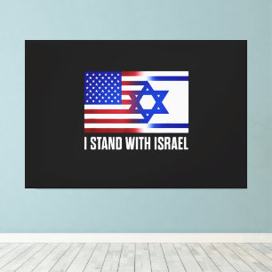 Impressão Em Tela Eu Apoio Israel Patriótico