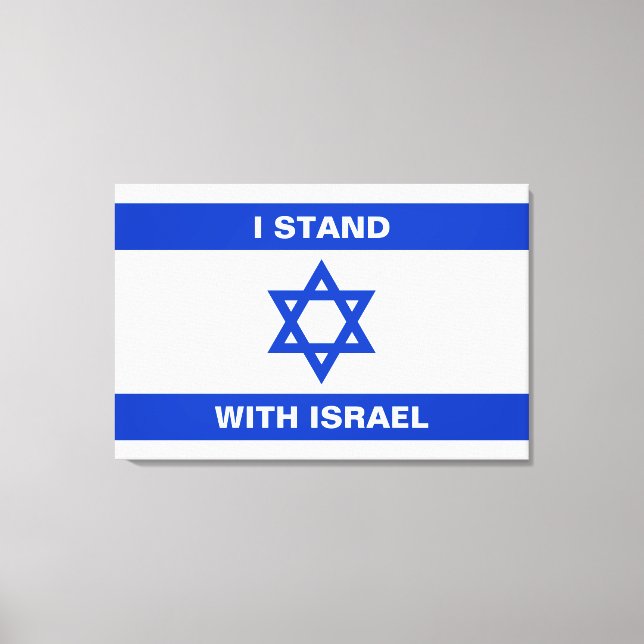 Impressão Em Tela Eu mantenho com Israel um texto branco personaliza (Frente)