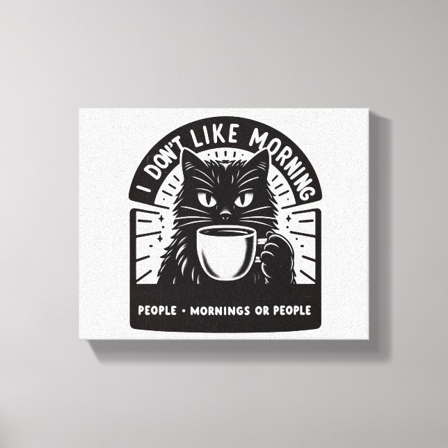 Impressão Em Tela Eu não gosto da manhã (Frente)