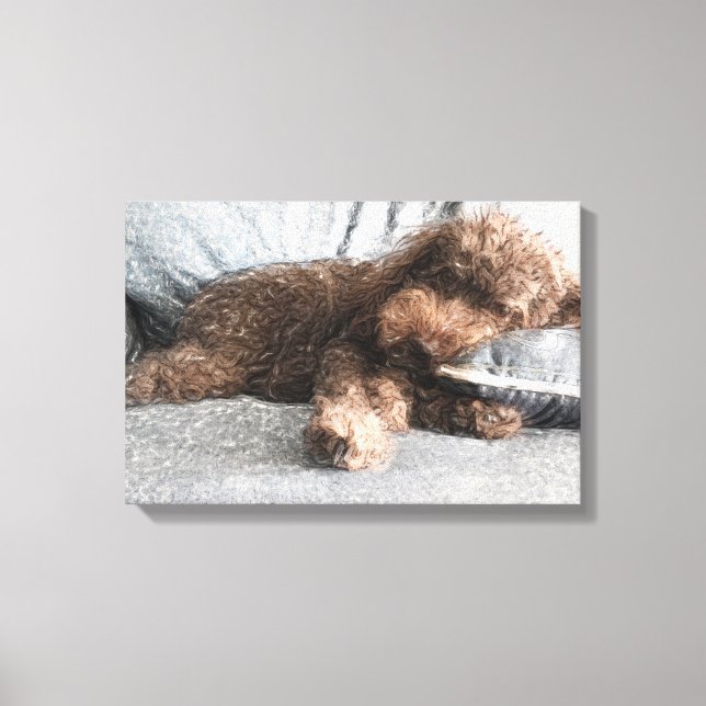 Impressão Em Tela Eu ❤️ Naps Poodle (Frente)