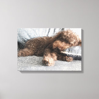 Impressão Em Tela Eu ❤️ Naps Poodle