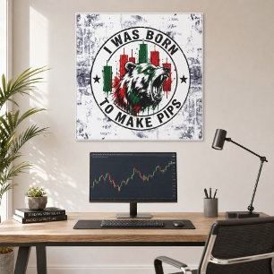Impressão Em Tela Eu Nasci para Fazer Pips Urso de Textura Áspera Tr
