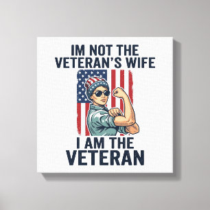 Impressão Em Tela Eu Sou a Mulher Veterana Patriótica Design_1