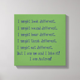 Impressão Em Tela Eu sou Autismo. Diferenças inspiradoras.