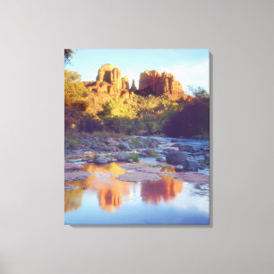 Impressão Em Tela EUA, Arizona, Sedona. Cathedral Rock refletindo