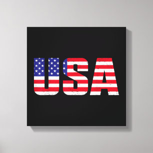 Impressão Em Tela EUA Bandeira Patriótica Americana Para Homens Meni