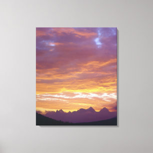 Impressão Em Tela EUA, Califórnia, Pôr do sol sobre a Sierra Nevada