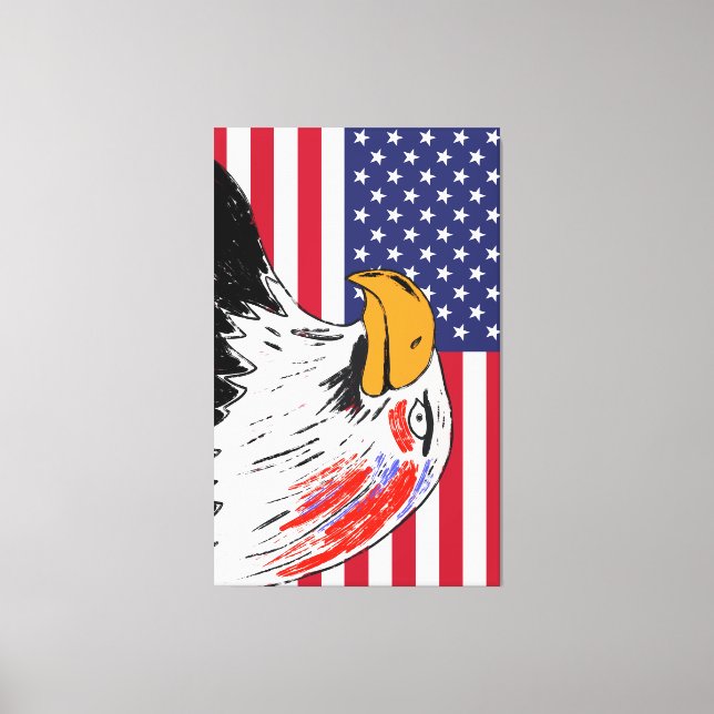 Impressão Em Tela EUA Desenho de uma águia (Frente)