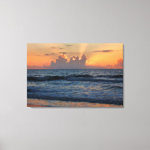 Impressão Em Tela EUA, Geórgia, Tybee Island, Praia de Tybee Island