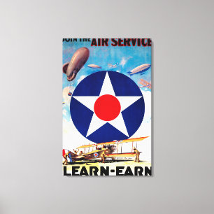 Impressão Em Tela EUA - Junte-se ao serviço aéreo Aprender-Ganham
