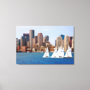 Impressão Em Tela EUA, Massachusetts. Vista panorâmica da orla marít