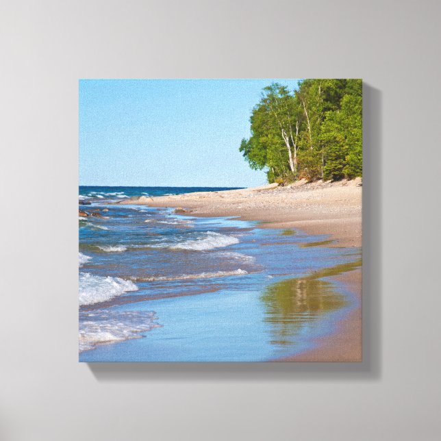 Impressão Em Tela EUA, Michigan. 12 Mile Beach (Frente)