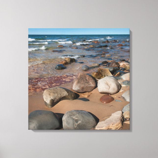 Impressão Em Tela EUA, Michigan. Cólveres Arredondados Em 12 Milhas (Frente)