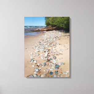 Impressão Em Tela EUA, Michigan. Pebolinhas Ao Longo De 12 Milhas De