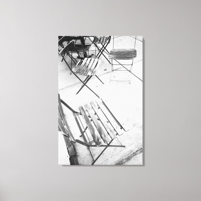 Impressão Em Tela EUA, NOVA IORQUE: Nova Iorque Cafés Chairs, (Frente)