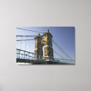 Impressão Em Tela EUA, Ohio, Cincinnati: Roebling Suspension 2