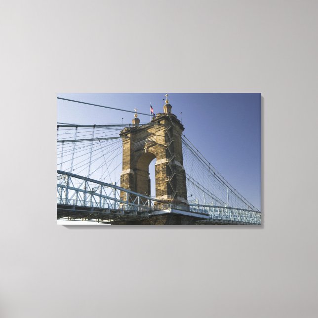 Impressão Em Tela EUA, Ohio, Cincinnati: Suspensão de Roebling 2 (Frente)