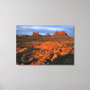 Impressão Em Tela EUA, Utah, Monument Valley. Luz do pôr do sol