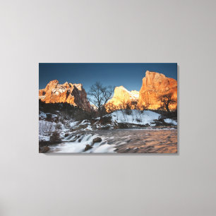 Impressão Em Tela EUA, Utah, Parque Nacional Zion. Nascer do sol na 