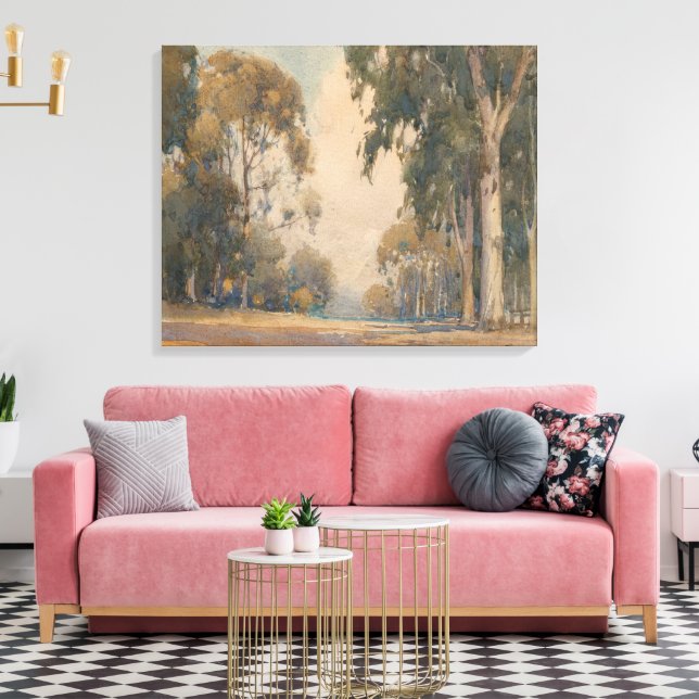 Impressão Em Tela Eucalipto (1922) - Delicado Aquarela Botânica (Insitu(Sala de estar))