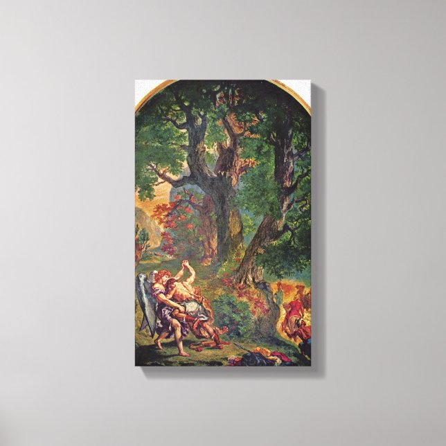 Impressão Em Tela Eugene Delacroix - luta Jacob com anjo (Frente)
