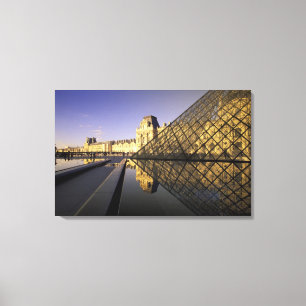 Impressão Em Tela Europa, França, Paris. Le Louvre e vidro